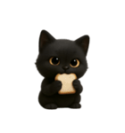 ぽっちゃりした大きな目の黒猫 （NT）（個別スタンプ：11）
