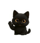 ぽっちゃりした大きな目の黒猫 （NT）（個別スタンプ：12）