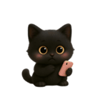ぽっちゃりした大きな目の黒猫 （NT）（個別スタンプ：13）