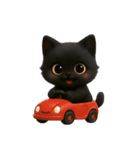 ぽっちゃりした大きな目の黒猫 （NT）（個別スタンプ：16）