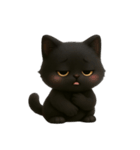 ぽっちゃりした大きな目の黒猫 （NT）（個別スタンプ：17）