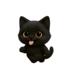 ぽっちゃりした大きな目の黒猫 （NT）（個別スタンプ：18）