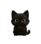 ぽっちゃりした大きな目の黒猫 （NT）（個別スタンプ：20）