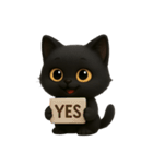 ぽっちゃりした大きな目の黒猫 （NT）（個別スタンプ：21）