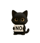 ぽっちゃりした大きな目の黒猫 （NT）（個別スタンプ：22）
