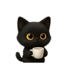 ぽっちゃりした大きな目の黒猫 （NT）（個別スタンプ：23）
