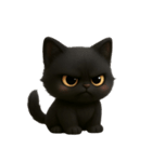 ぽっちゃりした大きな目の黒猫 （NT）（個別スタンプ：25）