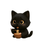 ぽっちゃりした大きな目の黒猫 （NT）（個別スタンプ：27）