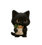 ぽっちゃりした大きな目の黒猫 （NT）（個別スタンプ：29）