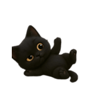 ぽっちゃりした大きな目の黒猫 （NT）（個別スタンプ：30）