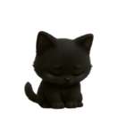 ぽっちゃりした大きな目の黒猫 （NT）（個別スタンプ：31）