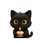 ぽっちゃりした大きな目の黒猫 （NT）（個別スタンプ：32）