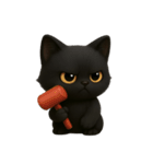 ぽっちゃりした大きな目の黒猫 （NT）（個別スタンプ：33）