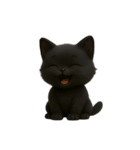 ぽっちゃりした大きな目の黒猫 （NT）（個別スタンプ：34）