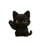 ぽっちゃりした大きな目の黒猫 （NT）（個別スタンプ：35）