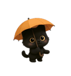 ぽっちゃりした大きな目の黒猫 （NT）（個別スタンプ：36）