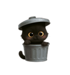 ぽっちゃりした大きな目の黒猫 （NT）（個別スタンプ：37）