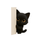 ぽっちゃりした大きな目の黒猫 （NT）（個別スタンプ：38）