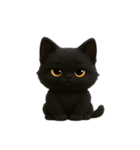 ぽっちゃりした大きな目の黒猫 （NT）（個別スタンプ：39）