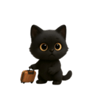 ぽっちゃりした大きな目の黒猫 （NT）（個別スタンプ：40）