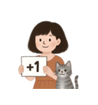 かわいい少女と猫 （NT）（個別スタンプ：4）