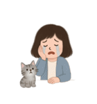 かわいい少女と猫 （NT）（個別スタンプ：7）