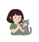 かわいい少女と猫 （NT）（個別スタンプ：11）