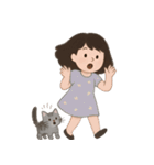 かわいい少女と猫 （NT）（個別スタンプ：12）