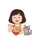 かわいい少女と猫 （NT）（個別スタンプ：14）