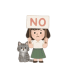 かわいい少女と猫 （NT）（個別スタンプ：16）
