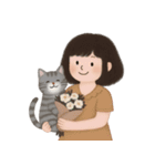 かわいい少女と猫 （NT）（個別スタンプ：18）