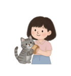 かわいい少女と猫 （NT）（個別スタンプ：20）
