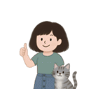 かわいい少女と猫 （NT）（個別スタンプ：21）