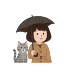 かわいい少女と猫 （NT）（個別スタンプ：22）