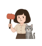 かわいい少女と猫 （NT）（個別スタンプ：23）