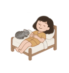 かわいい少女と猫 （NT）（個別スタンプ：24）