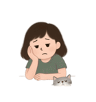 かわいい少女と猫 （NT）（個別スタンプ：25）