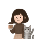 かわいい少女と猫 （NT）（個別スタンプ：27）