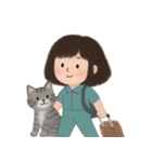 かわいい少女と猫 （NT）（個別スタンプ：28）