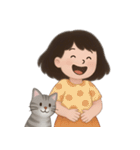 かわいい少女と猫 （NT）（個別スタンプ：29）