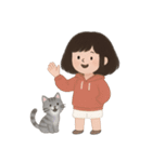 かわいい少女と猫 （NT）（個別スタンプ：31）