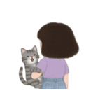 かわいい少女と猫 （NT）（個別スタンプ：35）