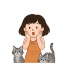 かわいい少女と猫 （NT）（個別スタンプ：37）