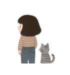 かわいい少女と猫 （NT）（個別スタンプ：38）