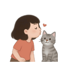 かわいい少女と猫 （NT）（個別スタンプ：39）