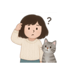 かわいい少女と猫 （NT）（個別スタンプ：40）