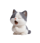 感情豊かなツートン柄の猫 （NT）（個別スタンプ：3）