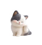 感情豊かなツートン柄の猫 （NT）（個別スタンプ：4）