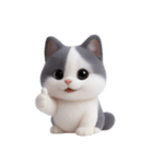 感情豊かなツートン柄の猫 （NT）（個別スタンプ：6）