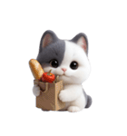 感情豊かなツートン柄の猫 （NT）（個別スタンプ：7）